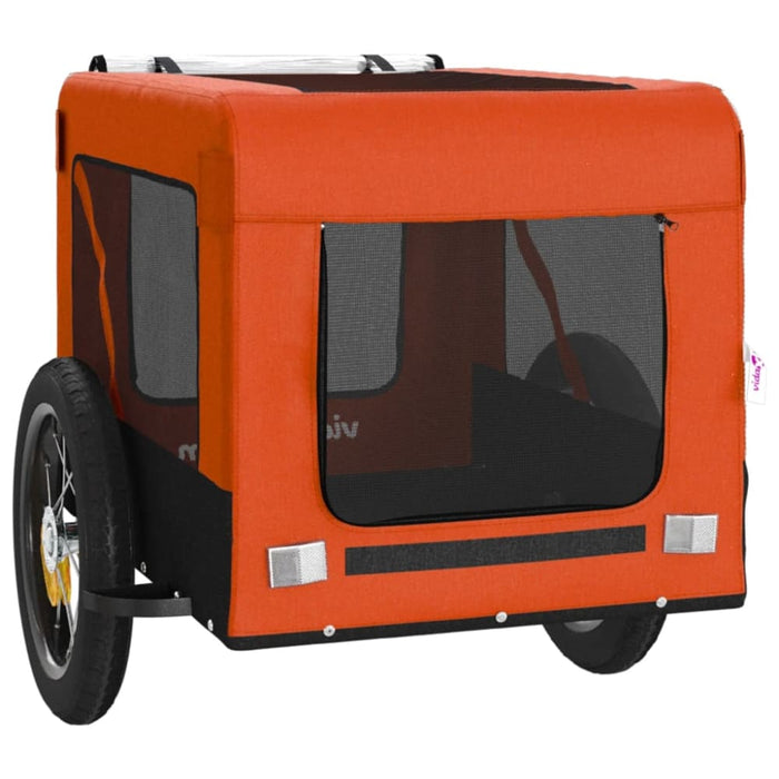 Dog Bike Trailer Orange And Black Oxford Fabric Iron Ktkbi