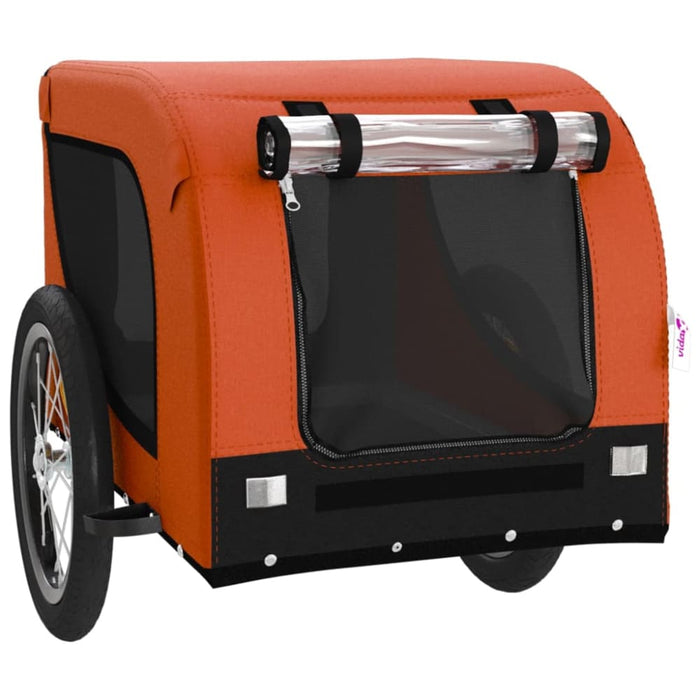 Dog Bike Trailer Orange And Black Oxford Fabric Iron Ktkkn