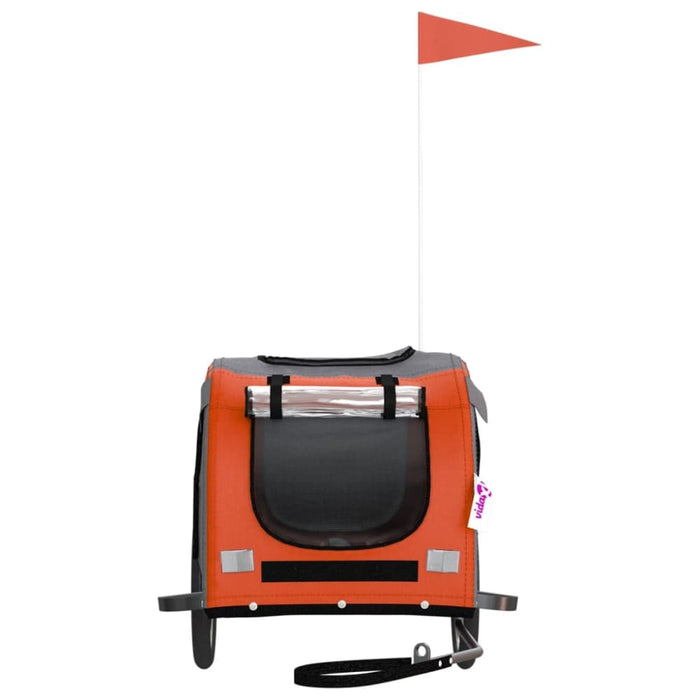 Dog Bike Trailer Orange and Black Oxford Fabric Iron Ktnik