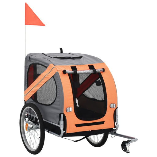 Dog Bike Trailer Orange And Grey Koila