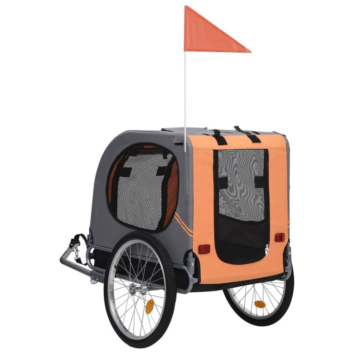 Dog Bike Trailer Orange And Grey Koili