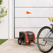 Dog Bike Trailer Orange And Grey Oxford Fabric Iron Ktnlp