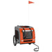 Dog Bike Trailer Orange and Grey Oxford Fabric Iron Ktntb