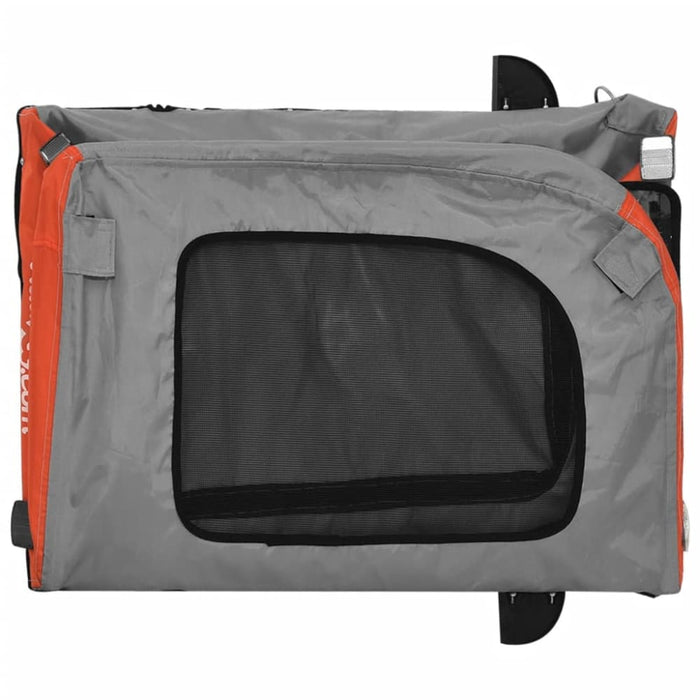 Dog Bike Trailer Orange and Grey Oxford Fabric Iron Ktntb