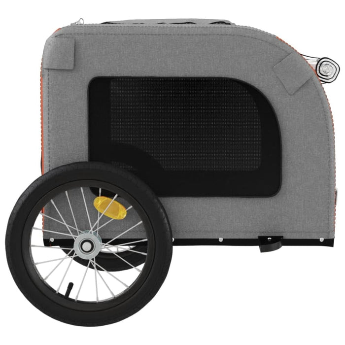 Dog Bike Trailer Orange and Grey Oxford Fabric Iron Ktntb