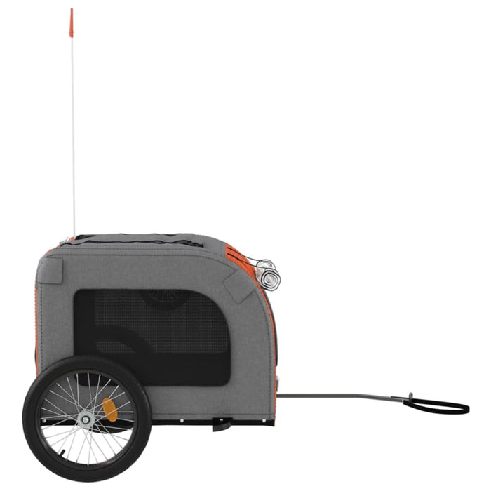 Dog Bike Trailer Orange And Grey Oxford Fabric Iron Ktnti