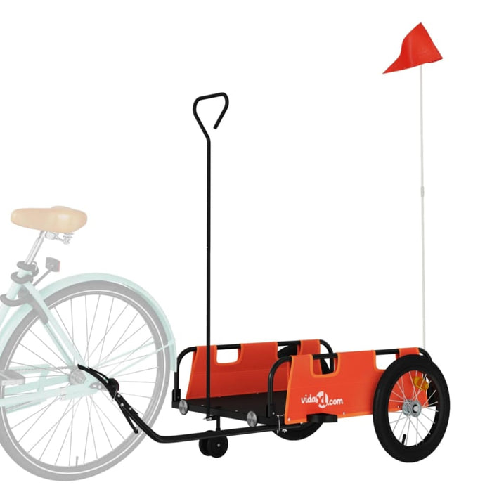 Bike Trailer Orange Oxford Fabric And Iron Kaoni