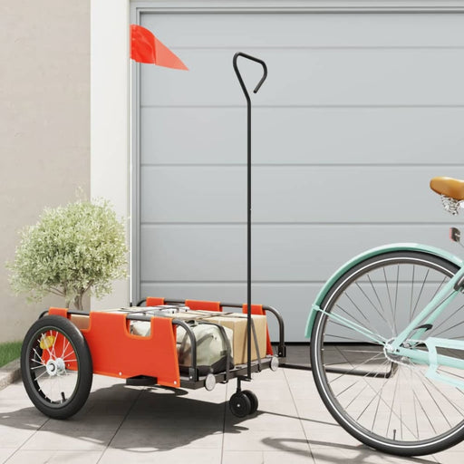 Bike Trailer Orange Oxford Fabric and Iron Kaoni