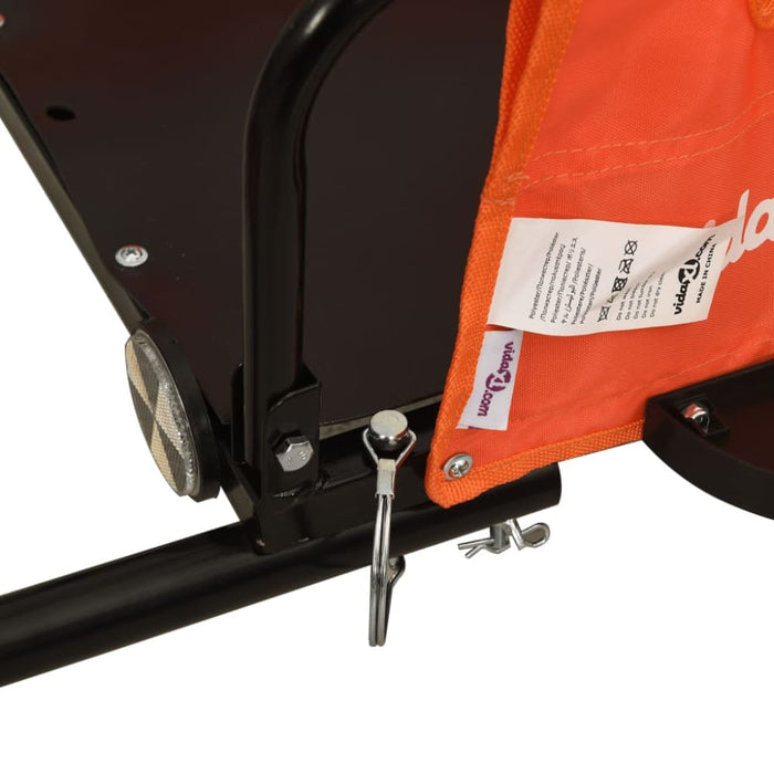 Bike Trailer Orange Oxford Fabric and Iron Kaoni