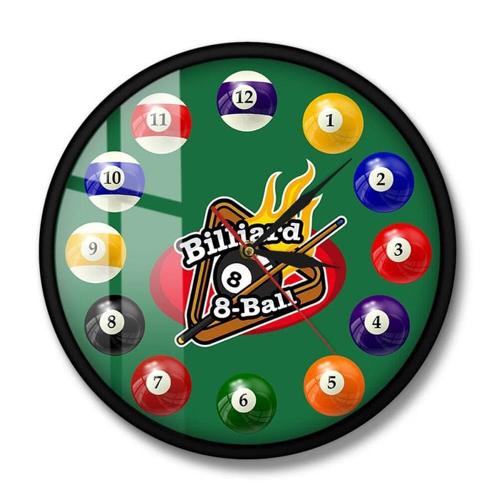 Billiard Balls Colourful Wall Clock Pool Snooker Sports