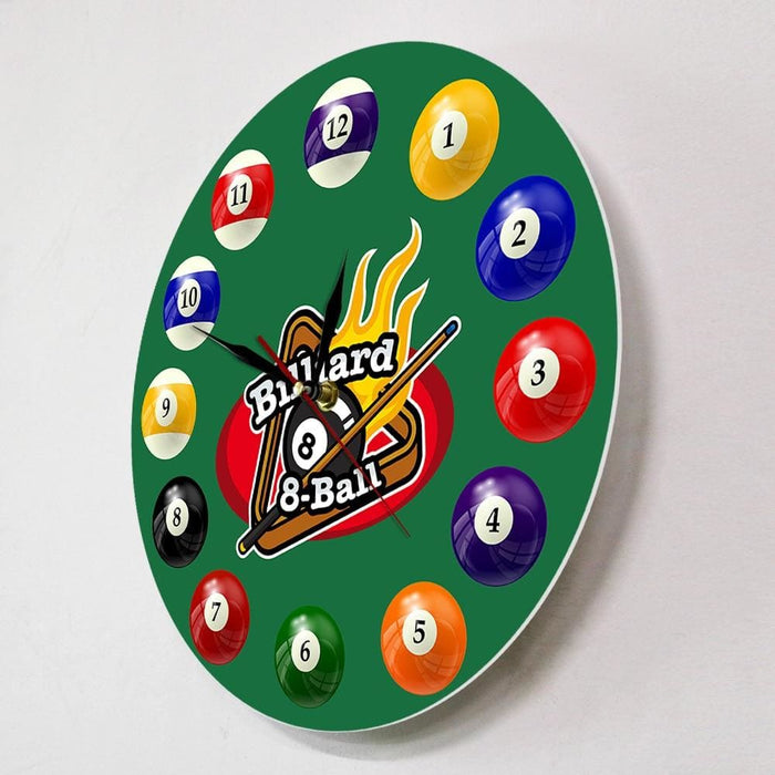 Billiard Balls Colourful Wall Clock Pool Snooker Sports