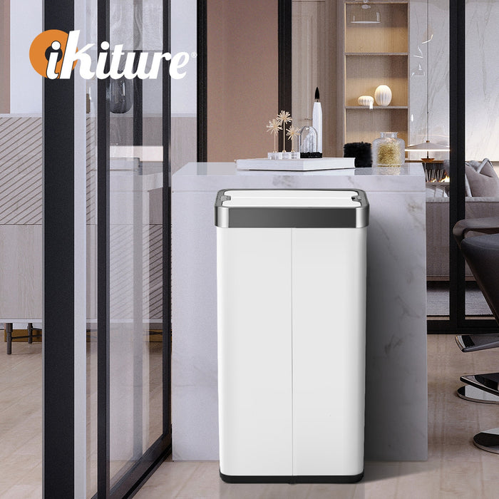 75L Motion Sensor Bin Stainless Steel Automatic Rubbish Trash Can White