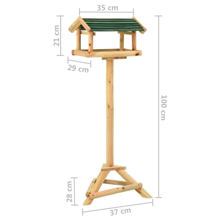 Bird Feeder With Stand 37x28x100 Cm Solid Fir Wood Tolaon