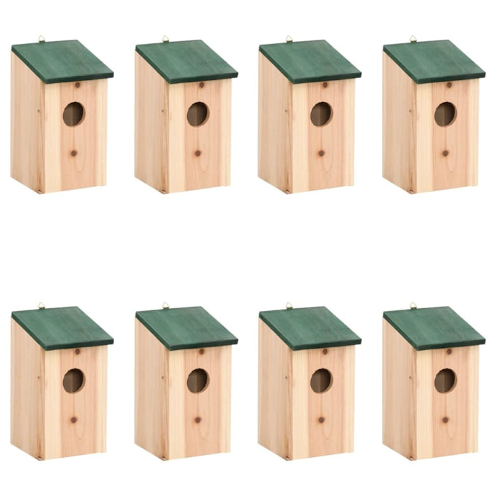 Bird Houses 8 Pcs Wood 12x12x22 Cm Xilbbl