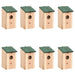 Bird Houses 8 Pcs Wood 12x12x22 Cm Xilbbl
