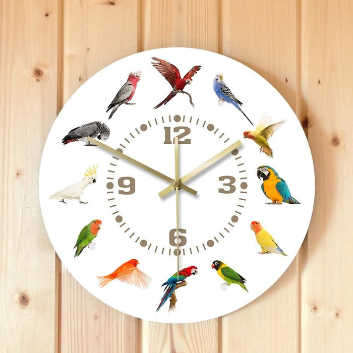 Birds Breeds Collection Modern Wall Clock Non Ticking Watch