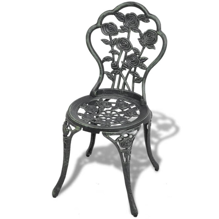 Bistro Chairs 2 Pcs Cast Aluminium Green Atoip