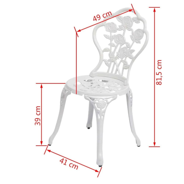 Bistro Chairs 2 Pcs Cast Aluminium White Atoil