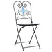 Bistro Chairs Foldable 2 Pcs Blue and White Ceramic Abbtaba