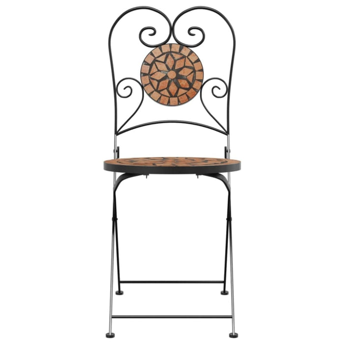 Bistro Chairs Foldable 2 Pcs Terracotta Ceramic Abbtabt