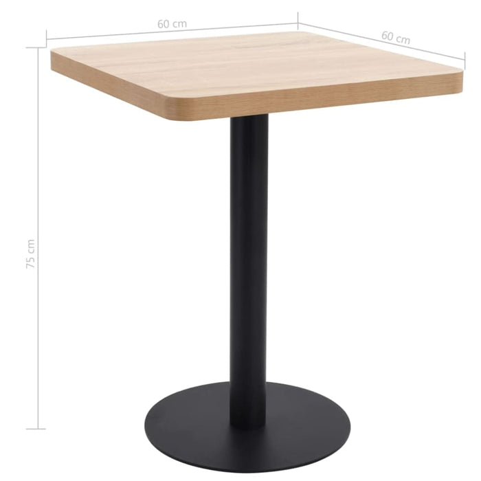 Bistro Table Light Brown 60x60 Cm Mdf Xnlatb