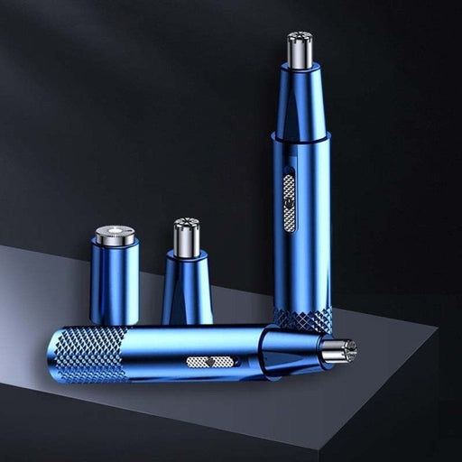 Black Blue And White Nose Hair Trimmer Metal Shaver