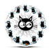 Black Cats Joy Style Wall Clock Kittens Art Silent Cartoon
