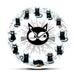 Black Cats Joy Style Wall Clock Kittens Art Silent Cartoon