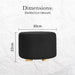 Black Fabric Ottoman Round Wooden Leg Foot Stool