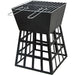 Black Fire Pit Square Log Patio Garden Heater Outdoor Table