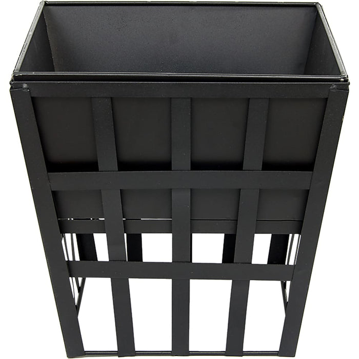 Black Fire Pit Square Log Patio Garden Heater Outdoor Table