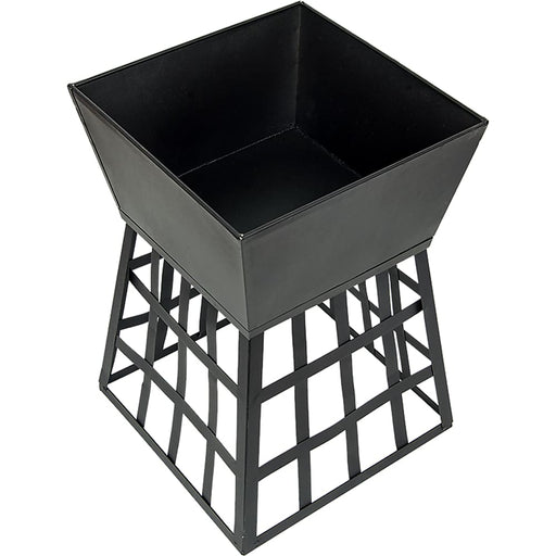 Black Fire Pit Square Log Patio Garden Heater Outdoor Table