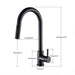 Black Kitchen Faucet with Flexible Pull out Nozzle and Hot