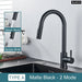 Black Kitchen Faucet with Flexible Pull out Nozzle and Hot
