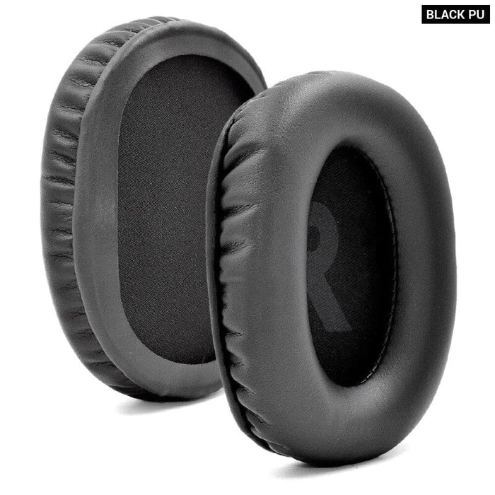 Black Leather Earbud Covers for Logitech g Pro x Headphones
