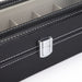 Black Pu Leather Watch Organizer Display Storage Box Cases