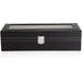 Black Pu Leather Watch Organizer Display Storage Box Cases