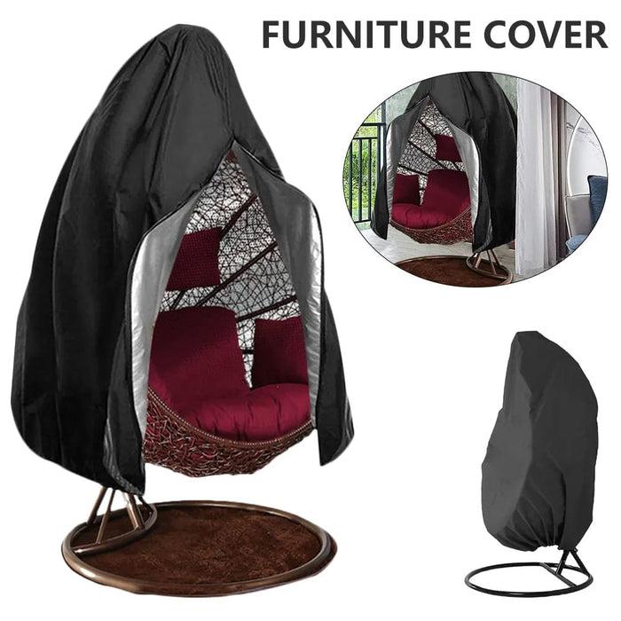 Black Patio Chair Cover Egg Swing Waterproof Dust Protector