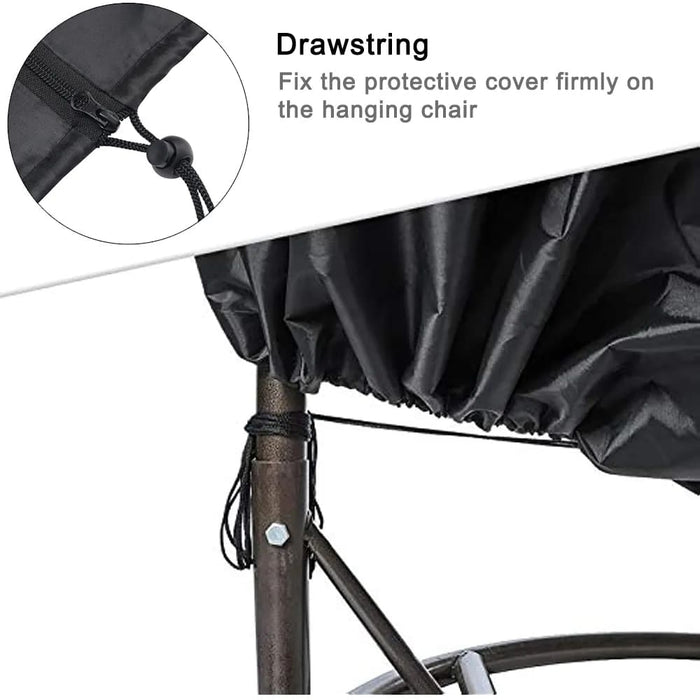 Black Patio Chair Cover Egg Swing Waterproof Dust Protector