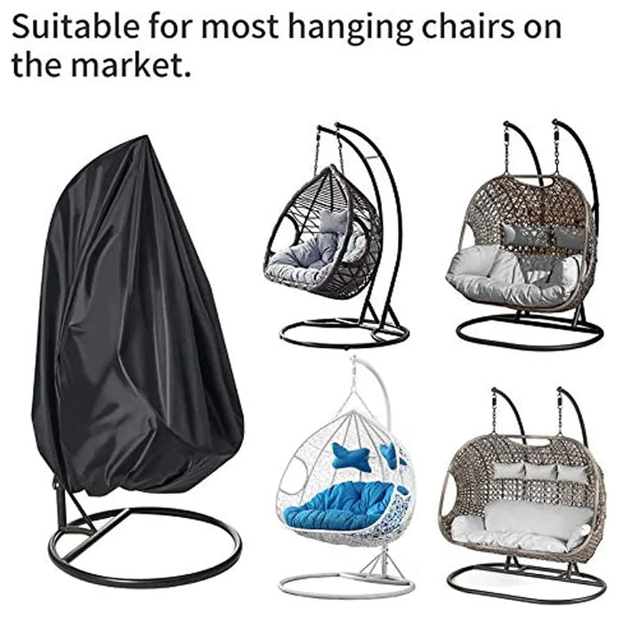 Black Patio Chair Cover Egg Swing Waterproof Dust Protector