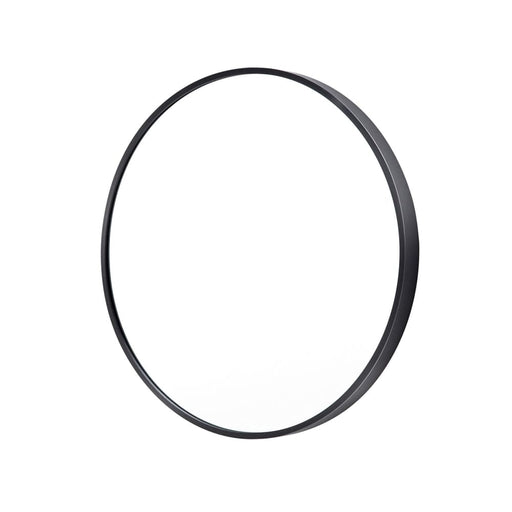 Black Wall Mirror Round Aluminum Frame Makeup Decor