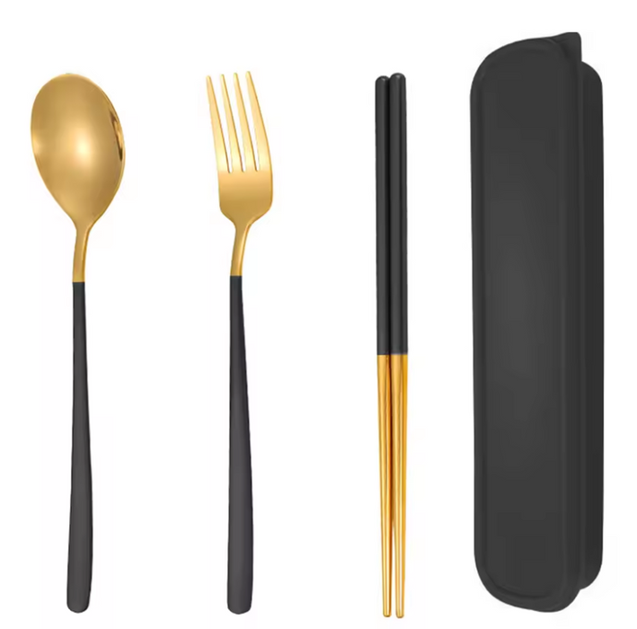 3 Piece Portable Utensil Set Fork Spoon Chopsticks