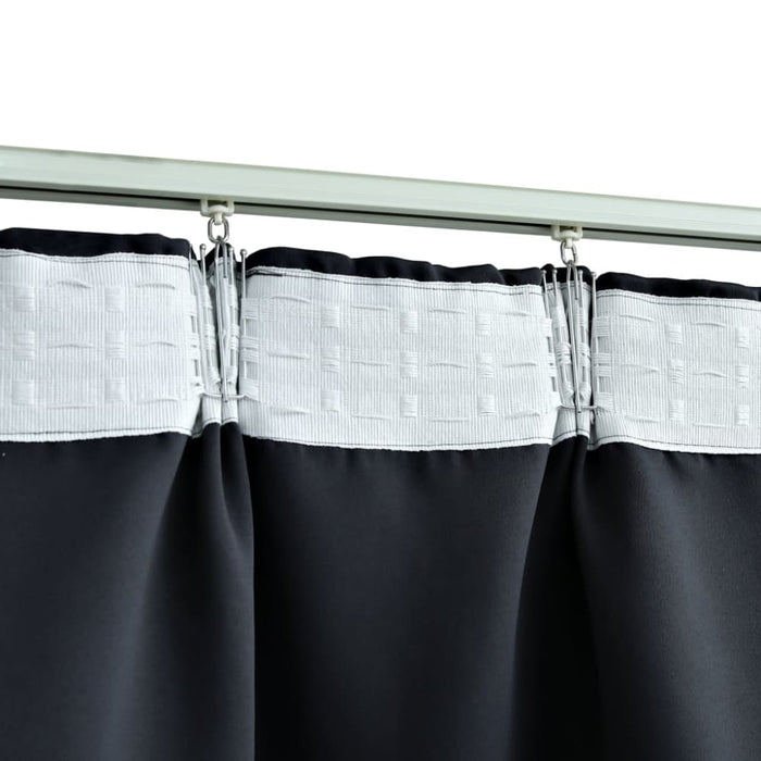 Blackout Curtain With Hooks Anthracite 290x245 Cm Otaaxp