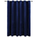 Blackout Curtain With Metal Rings Velvet Dark Blue 290x245