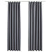 Blackout Curtains With Hooks 2 Pcs Grey 140x245 Cm Otaatx