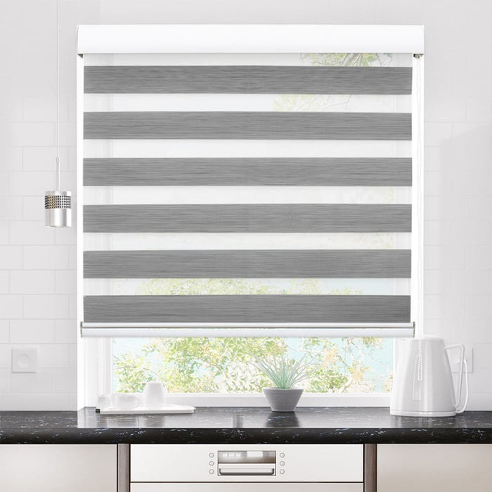 Blackout Zebra Roller Blind Curtains Double Window Sunshade