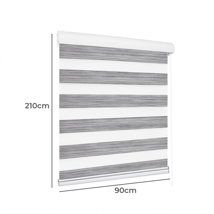 Blackout Zebra Roller Blind Curtains Double Window Sunshade