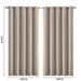 Goslash Picks 2x Blockout Curtains Panels 3 Layers Eyelet