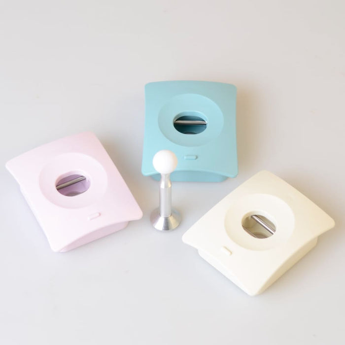 4x Blue Door Stopper Wall Mount Stop Adhesive Catch Hole