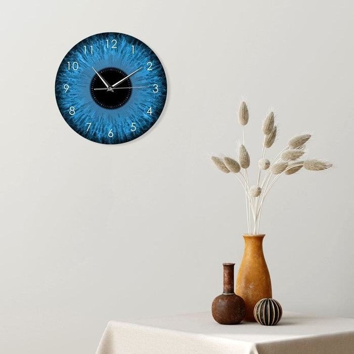 Blue Eyes Iris Opticianry Wall Clock Weird Macro Reptilian